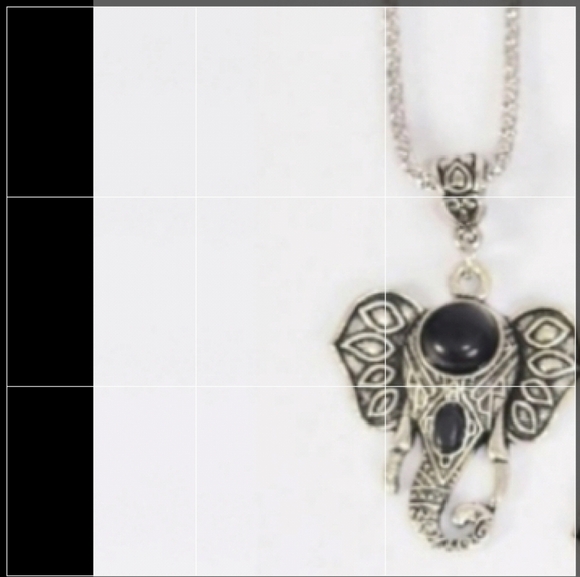 ELEPHANT Necklace Black Stone Pendant Vintage look Silver pl NEW i… - Picture 14 of 15